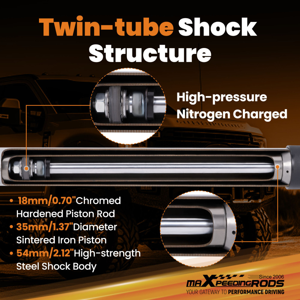 4WD Heavy Duty Shock compatible for Ford F-250 F-350 Super Duty 2017-2025 0-4.5 Lift