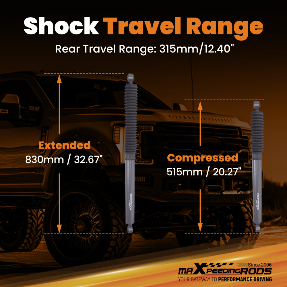 4WD Heavy Duty Shock compatible for Ford F-250 F-350 Super Duty 2017-2025 0-4.5 Lift