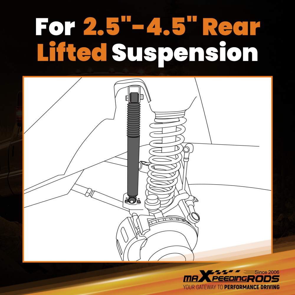 Rear Lift Shocks 2.5-4.5 compatible for Ford F-250 F-350 Super Duty 1999-2016 4WD RWD Pair