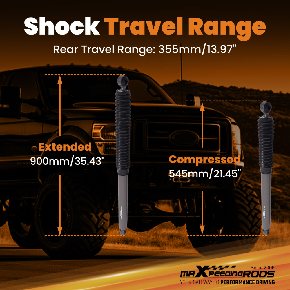 4WD Gas Lift Shock compatible for Ford F-250 F-350 Super Duty 1999-2016 5-7.5 Rear Height