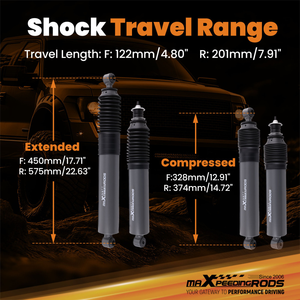 Front + Rear 2 Lift Foam Cell Shock Absorbers compatible for Holden Rodeo R7 R9 RA 96-2008