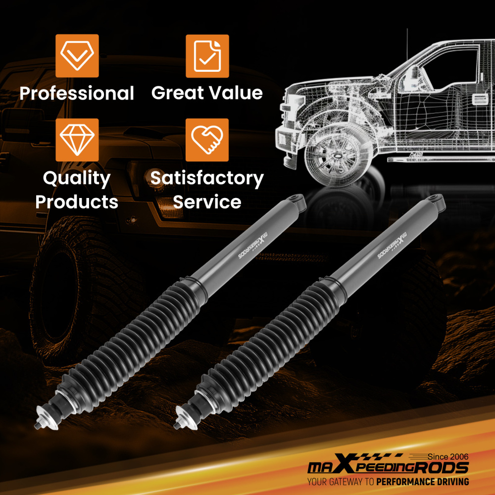 Pair Front Shock Absorbers compatible for Jeep Wrangler JK 2007-2018 with 3