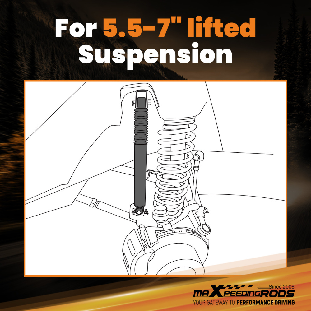5.5-7 Performance Rear Lift Shocks compatible for Jeep Wrangler JK Unlimited 2WD/4WD 07-17