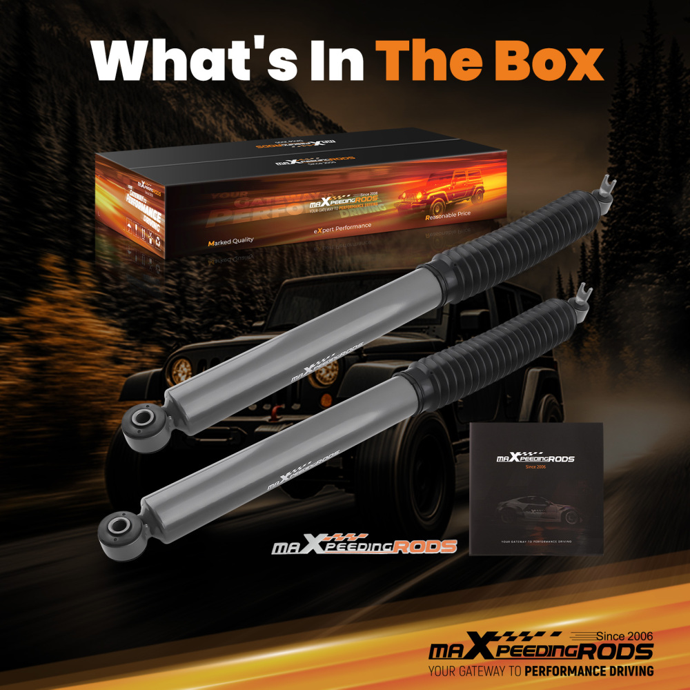 5.5-7 Performance Rear Lift Shocks compatible for Jeep Wrangler JK Unlimited 2WD/4WD 07-17