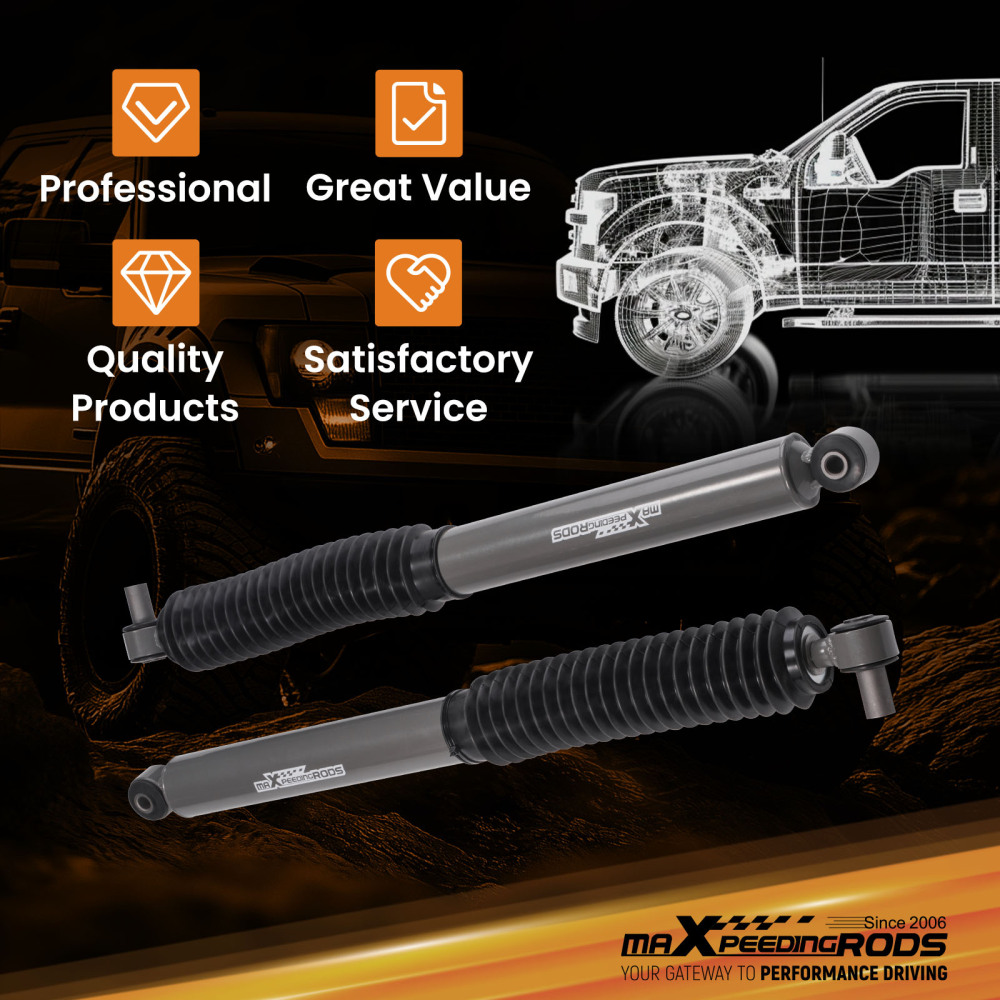 0-1.5 Lift Front Shock Absorbers compatible for Jeep Wrangler 4WD 2008-2024 Pair