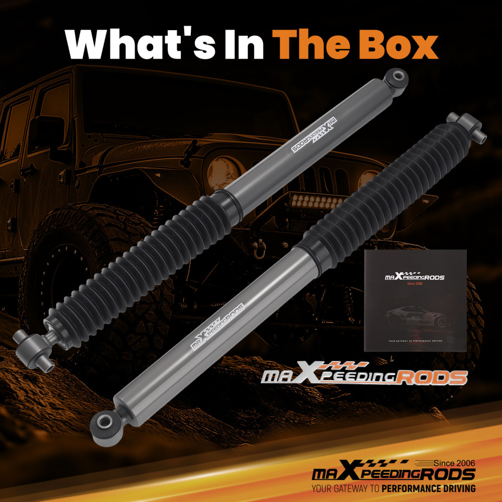 0-1 Lift Rear Shock Absorbers compatible for Jeep Wrangler 4WD 2018-2024 Powder coated