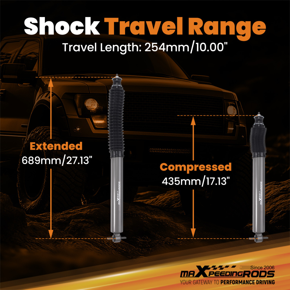 2-4.5inch Lift Rear Shock Absorbers compatible for Chevy/GMC S10/S15 Blazer/Jimmy 82-2005