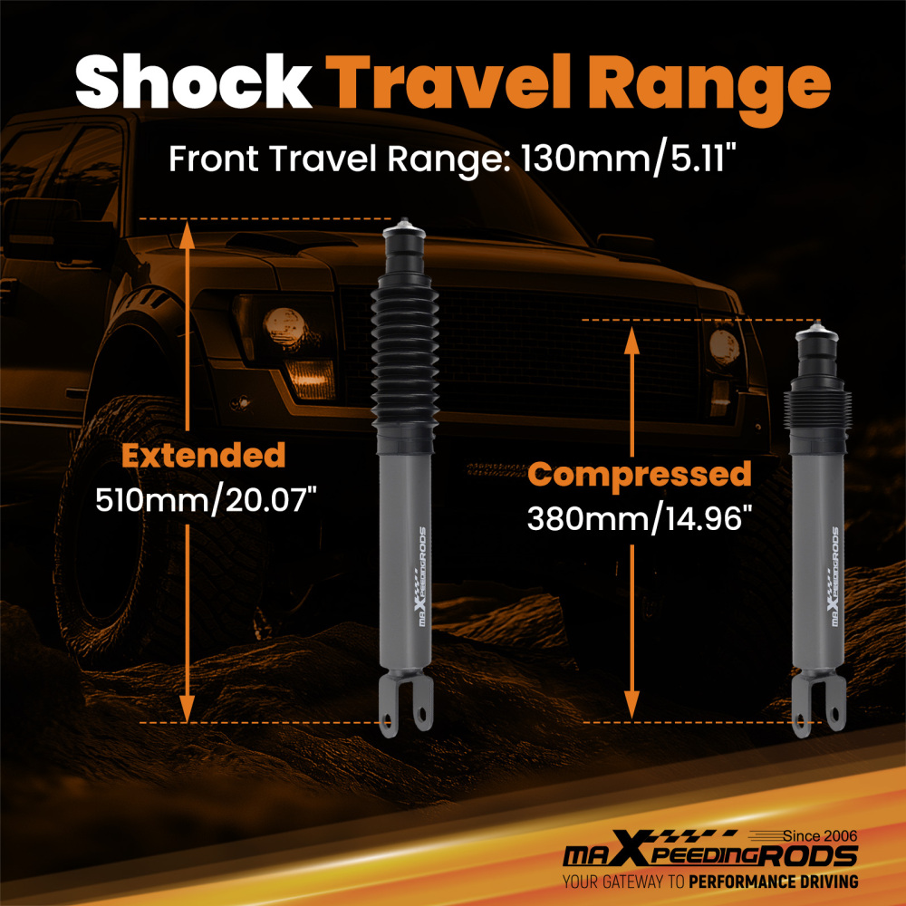 2 Pcs Front Shocks compatible for Chevy Silverado GMC Sierra 1500 4WD 1999-2006