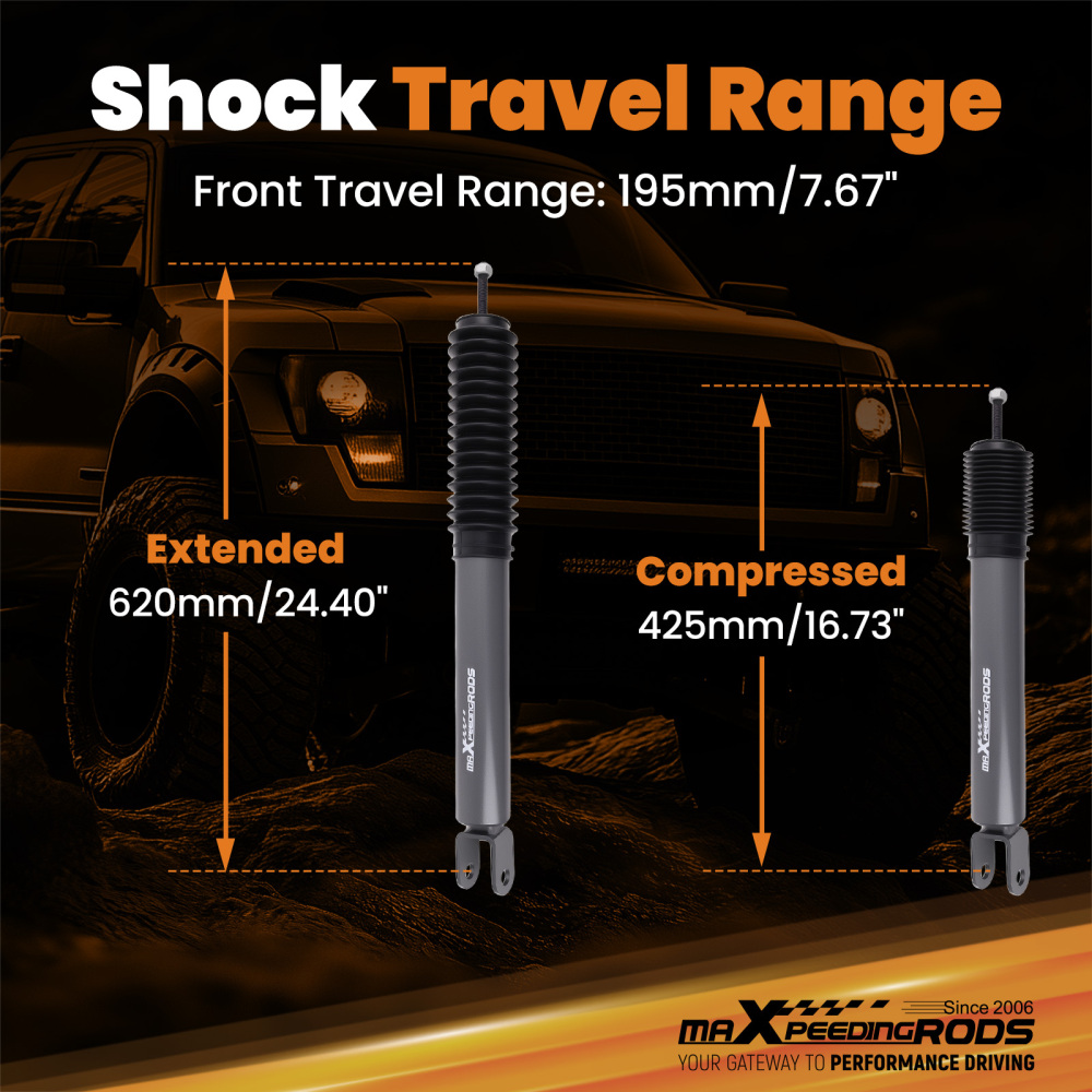 Front Shock Absorbers compatible for Chevy Tahoe GMCYukon 2000-2006 Fit 3.5-6.5 Lift