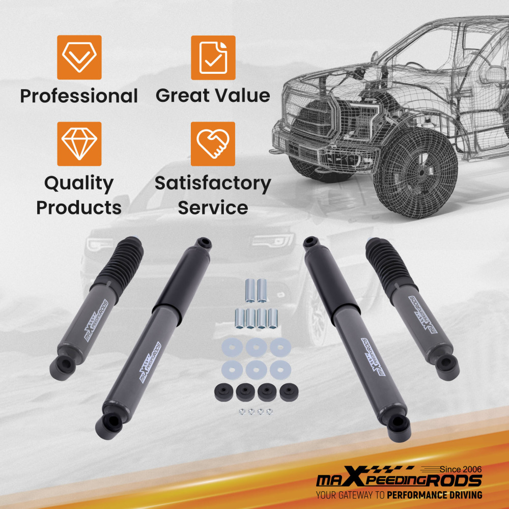 Heavy Duty Gas Shock Absorbers for Navara D22 DX,ST 4x4 Ute 4WD Front + Rear