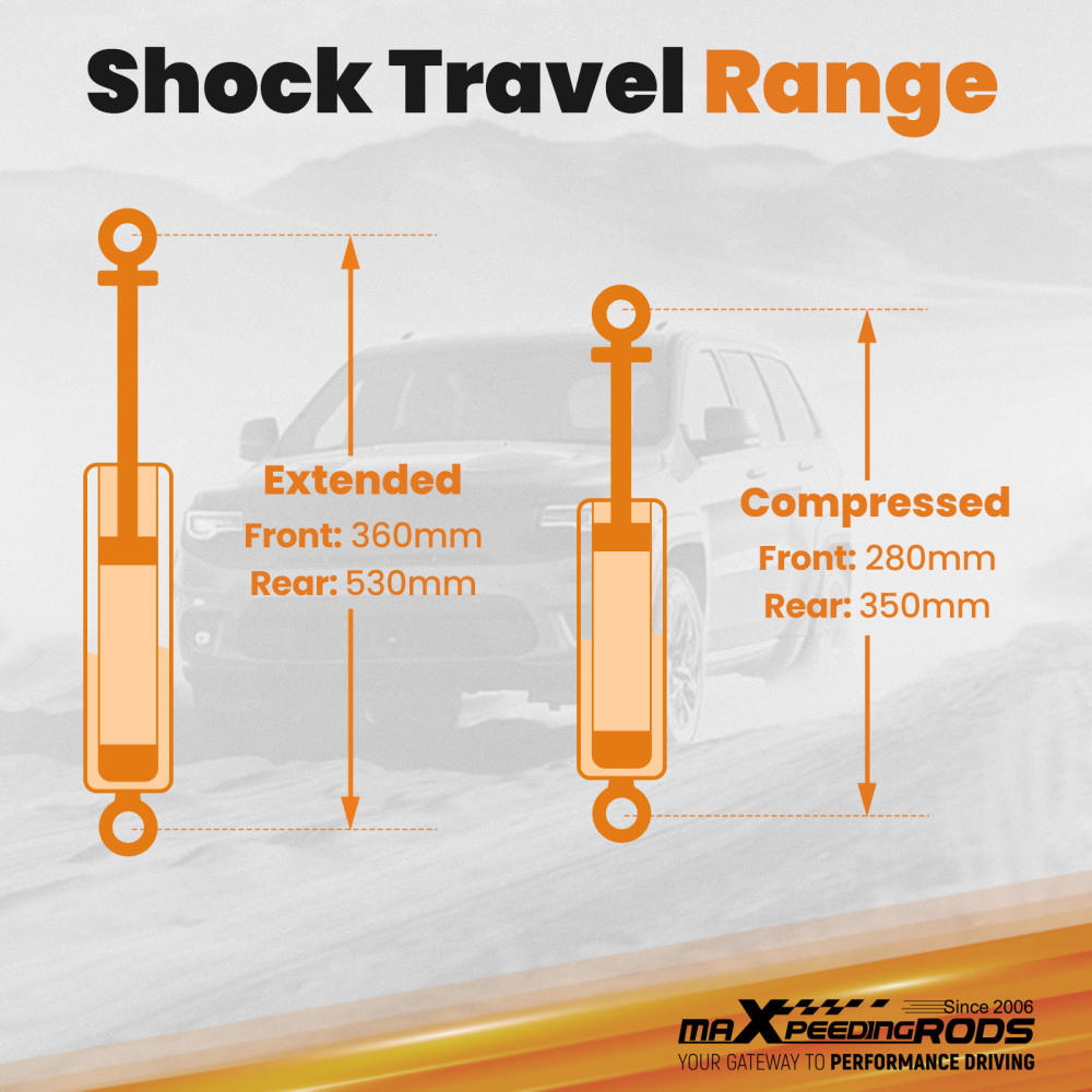 Heavy Duty Gas Shock Absorbers for Navara D22 DX,ST 4x4 Ute 4WD Front + Rear