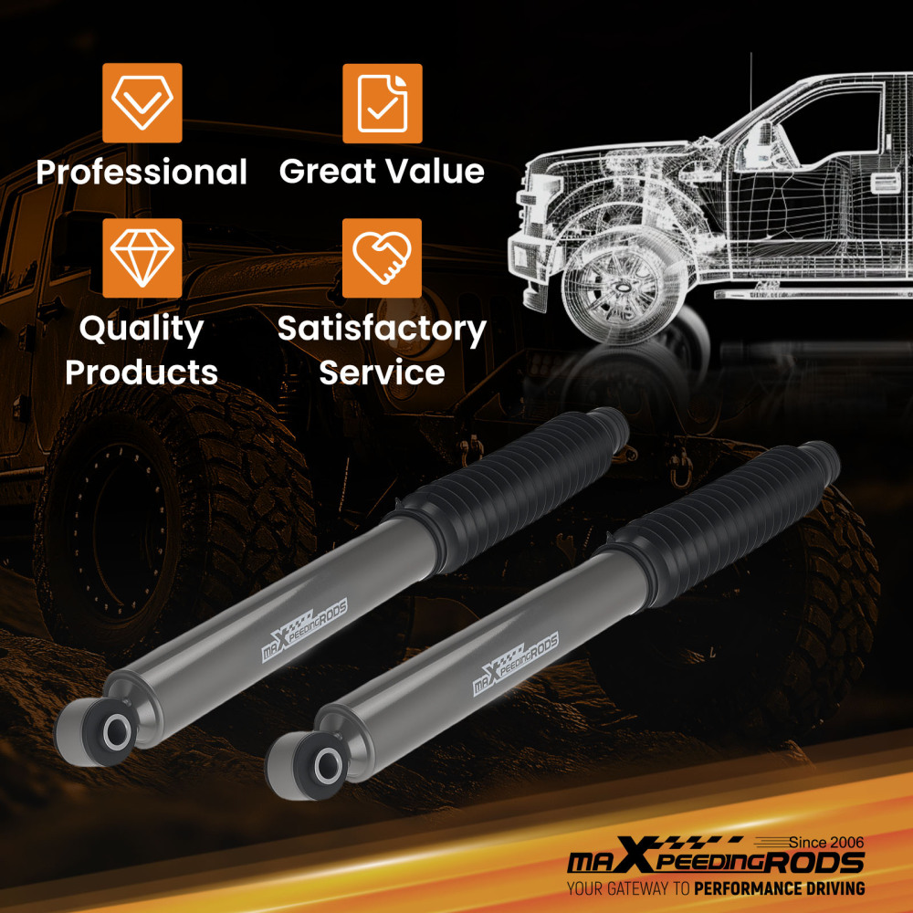 0-4Lift G1 Rear Shock Absorbers compatible for Ram 2500 2WD/4WD 2014-2025 Twin-tube