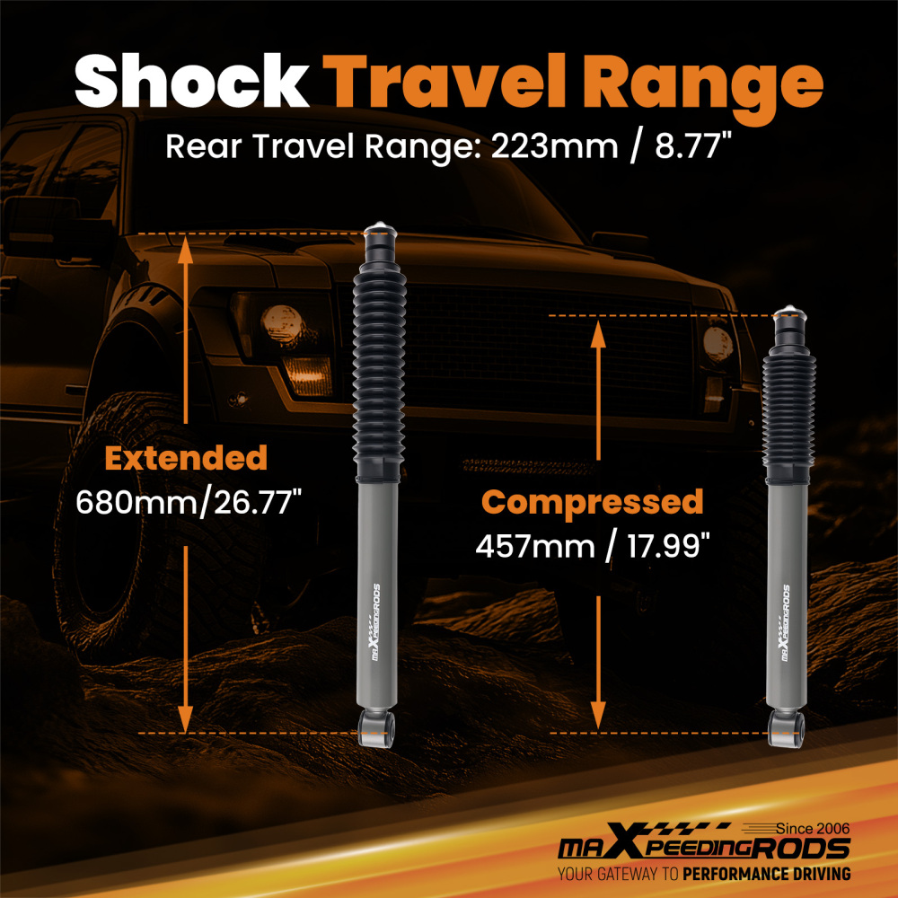 Rear Shock Absorbers Set compatible for Toyota FJ Cruiser 2WD 2007-2014 Lifted 0-3