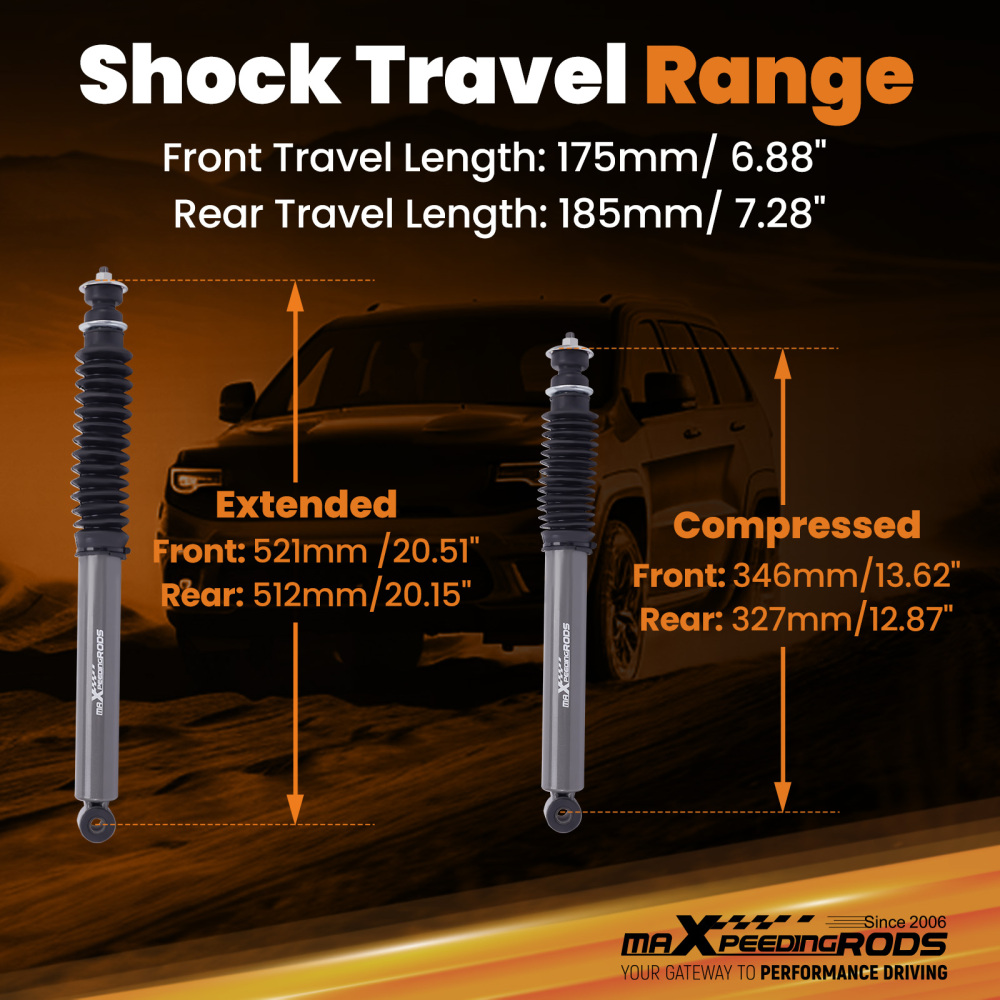 Front Rear Suspension Lift Kit Shock compatible for Suzuki Jimny 2 50mm 98-13