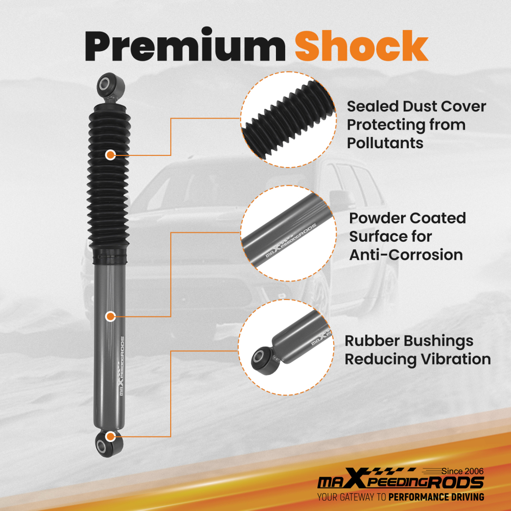 2 Leveling Kit w/Shocks compatible for Chevy Avalanche compatible for Suburban 1500 compatible for Tahoe GMC Yukon 00-06