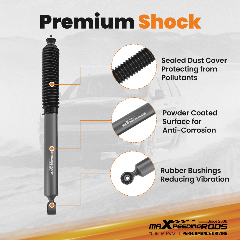 3 Inch Front 2 Inch Rear Lift Shock Kit compatible for Toyota Tacoma 05-23 2WD 4WD