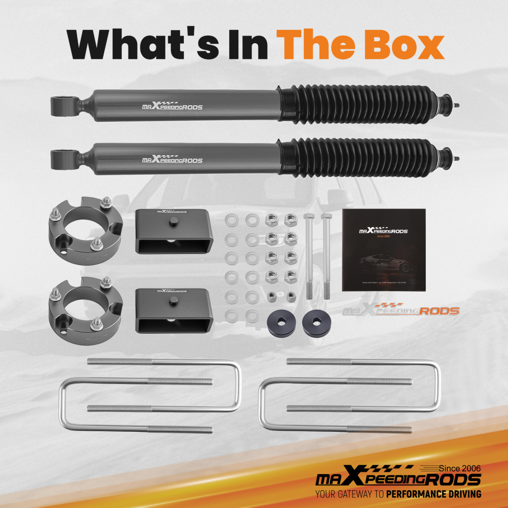 3 Inch Front 2 Inch Rear Lift Shock Kit compatible for Toyota Tacoma 05-23 2WD 4WD