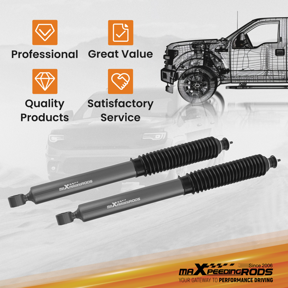 3 Inch Front 2 Inch Rear Lift Shock Kit compatible for Toyota Tacoma 05-23 2WD 4WD