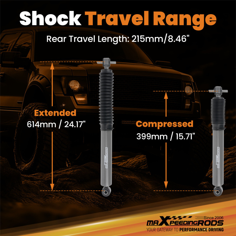 Off-Road Suspension Shocks compatible for Jeep Wrangler 4WD 1997-2006 3.5-6