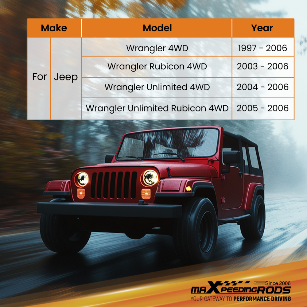 Front 3.5-4.5 Rear:0-3 Lift Shock Absorbers compatible for Jeep Wrangler TJ 97-2006