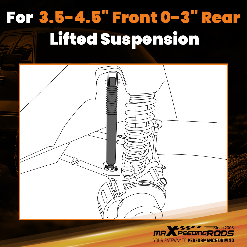 Front 3.5-4.5 Rear:0-3 Lift Shock Absorbers compatible for Jeep Wrangler TJ 97-2006