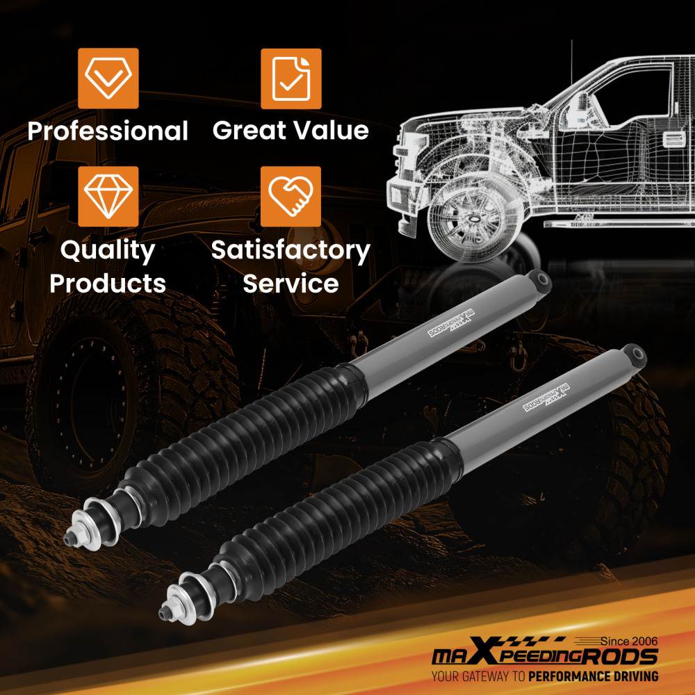 4-8 Inch Rear Lift Shocks Kit compatible for Toyota Tundra 4WD RWD 07-2021 with Dust Cover