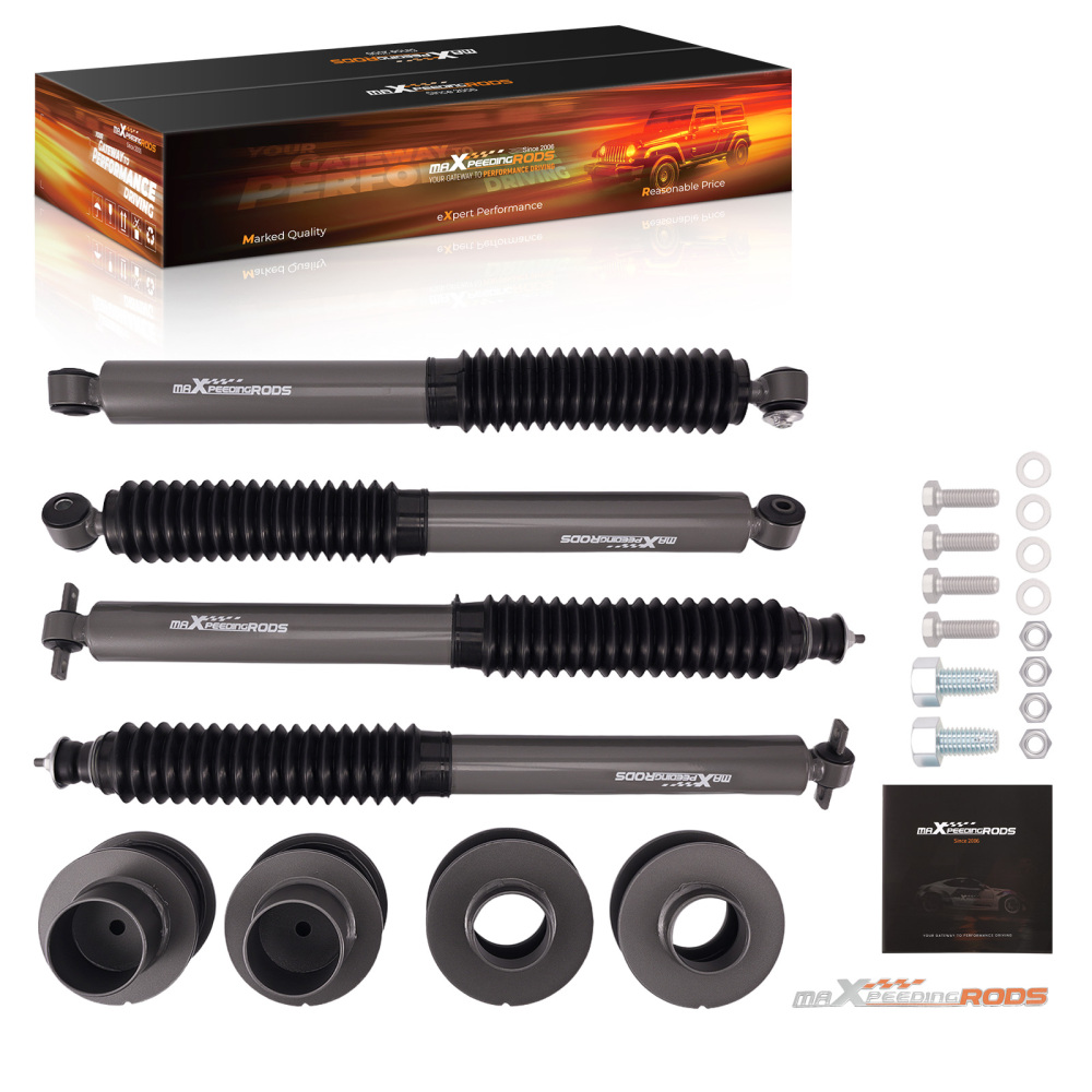 2 Lift Kit w/ Shocks Absorbers compatibile per Jeep Grand Cherokee WJ 4WD 1999-2004
