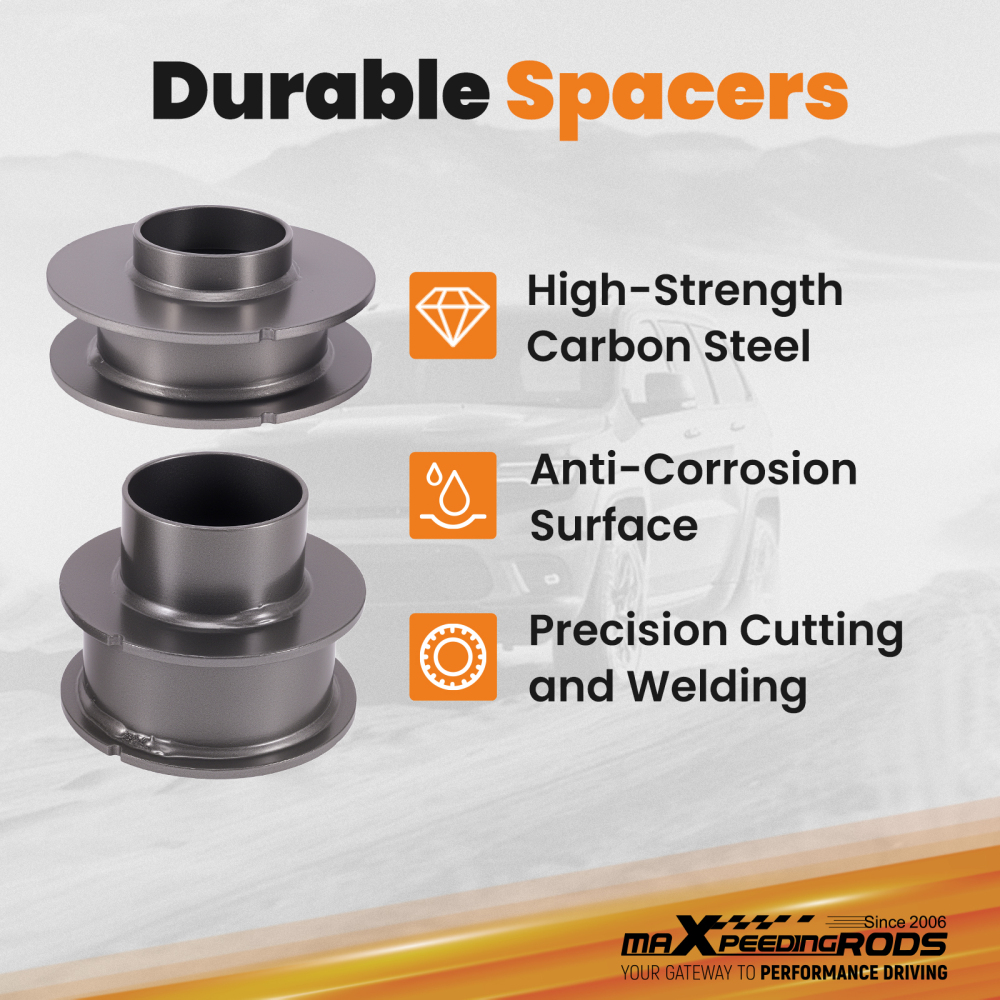 2 Lift Kit w/ Shocks Absorbers compatibile per Jeep Grand Cherokee WJ 4WD 1999-2004