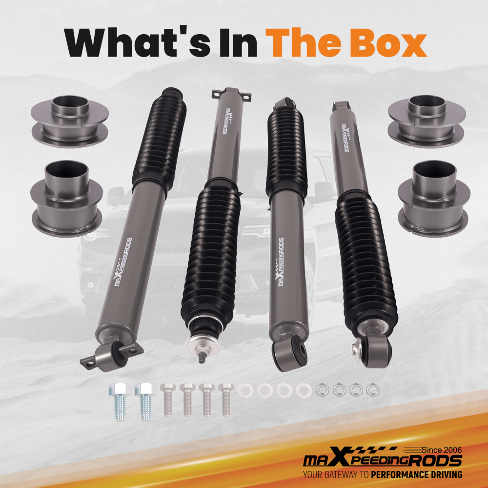 2 Lift Kit w/ Shocks Absorbers compatibile per Jeep Grand Cherokee WJ 4WD 1999-2004