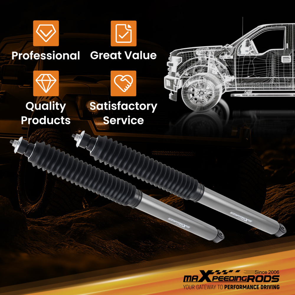 Twin-Tube Front Lift Shocks 3.5-6 Kit compatible for Jeep Wrangler YJ 4WD 1987-1995 2PC