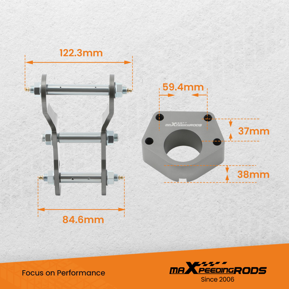 Manilles arrière et entretoise de joint à rotule compatible pour Toyota Hilux LN107 LN166 89-04 Kit de levage