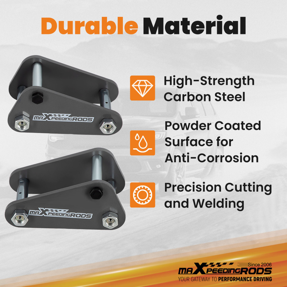 2x Front2in 50mm Extended Shackles compatible for Toyota Landcruiser 40 60 73 75 Series