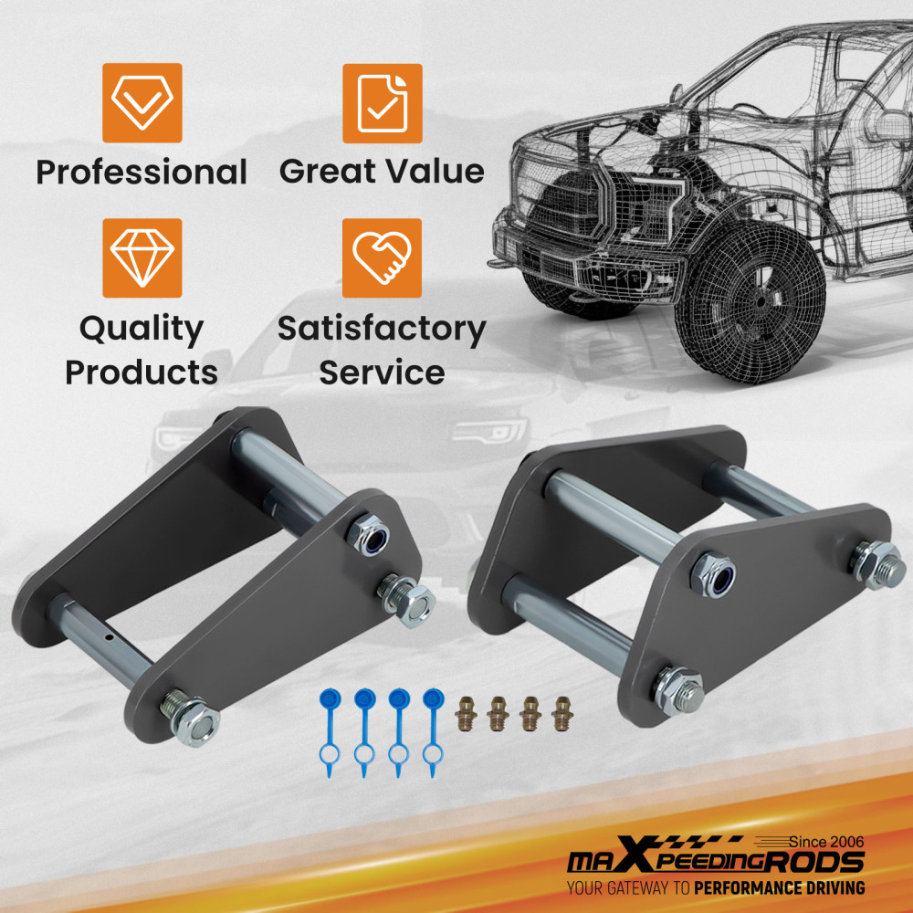 2x Front2in 50mm Extended Shackles compatible for Toyota Landcruiser 40 60 73 75 Series