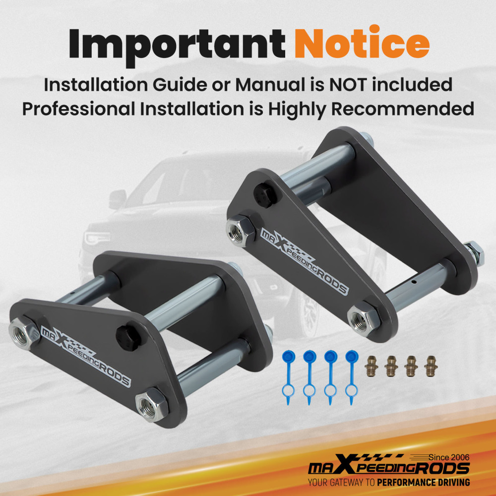 2x Front2in 50mm Extended Shackles compatible for Toyota Landcruiser 40 60 73 75 Series