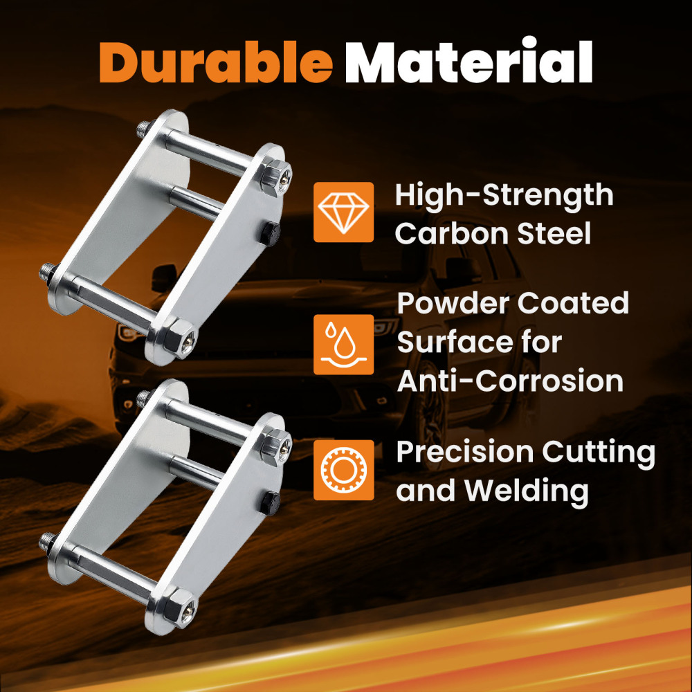 2 Pcs Extended Shackles compatible for Toyota Landcruiser 73 75 40 60 Series Front or Rear