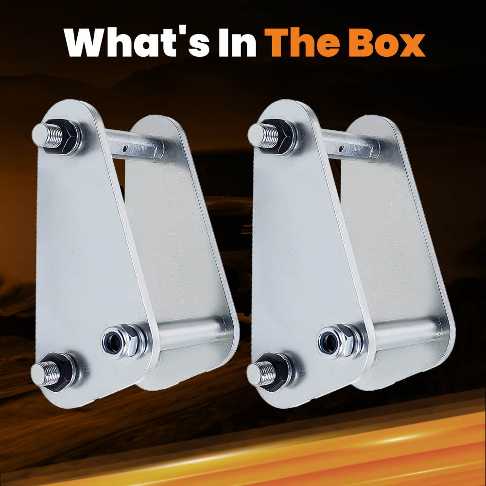 2 Pcs Extended Shackles compatible for Toyota Landcruiser 73 75 40 60 Series Front or Rear