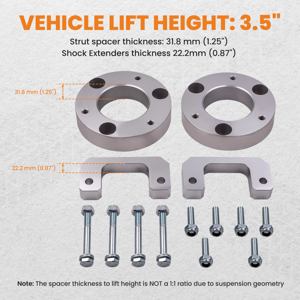 Front 3.5 Leveling Lift Kit w/ Upper Control Arms compatible for Chevy Tahoe 2007-2014