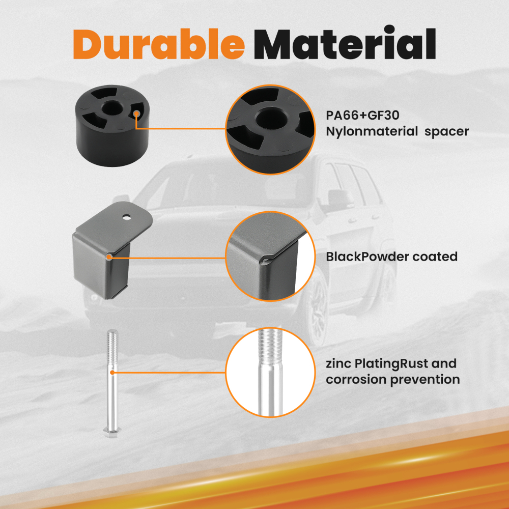 1.25inch Lift Kit Body PucksBrackets compatible pour Jeep Wrangler TJ 1997-2006