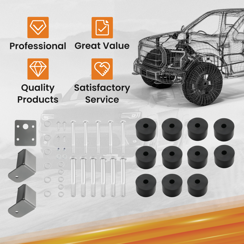 1.25inch Lift Kit Body PucksBrackets compatible pour Jeep Wrangler TJ 1997-2006