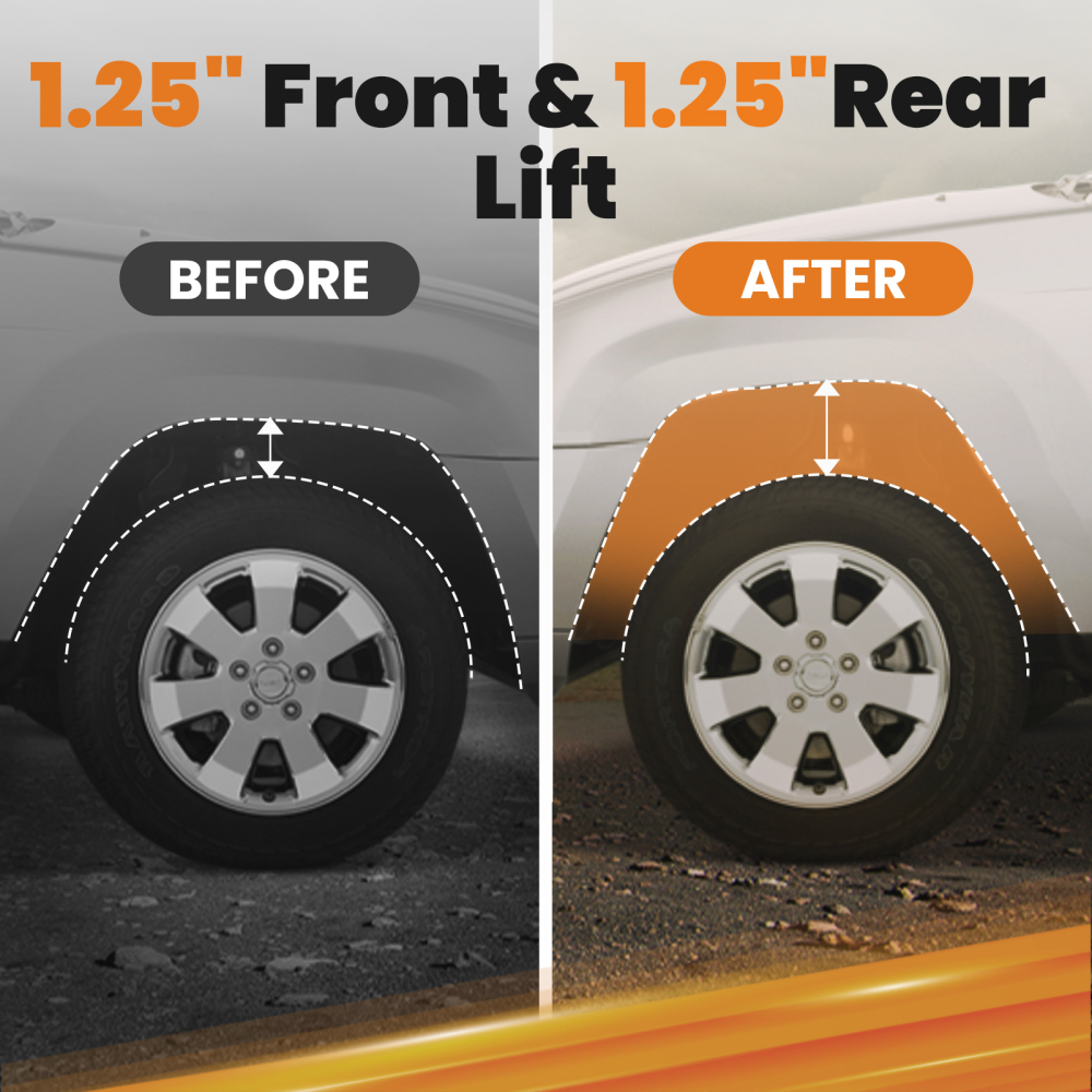 1.25inch Lift Kit Body PucksBrackets compatible pour Jeep Wrangler TJ 1997-2006