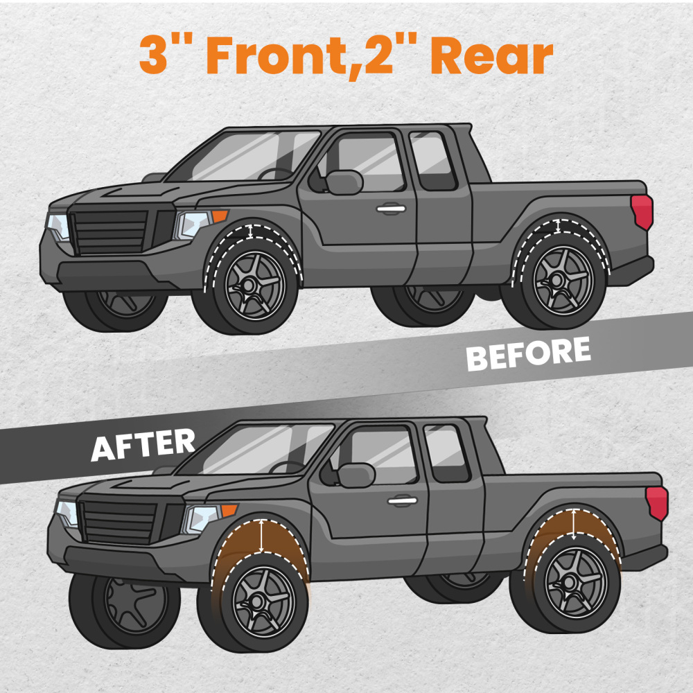 3inch Front 2inch Rear Lift Leveling Kit compatible for Chevrolet Colorado 2015-2018