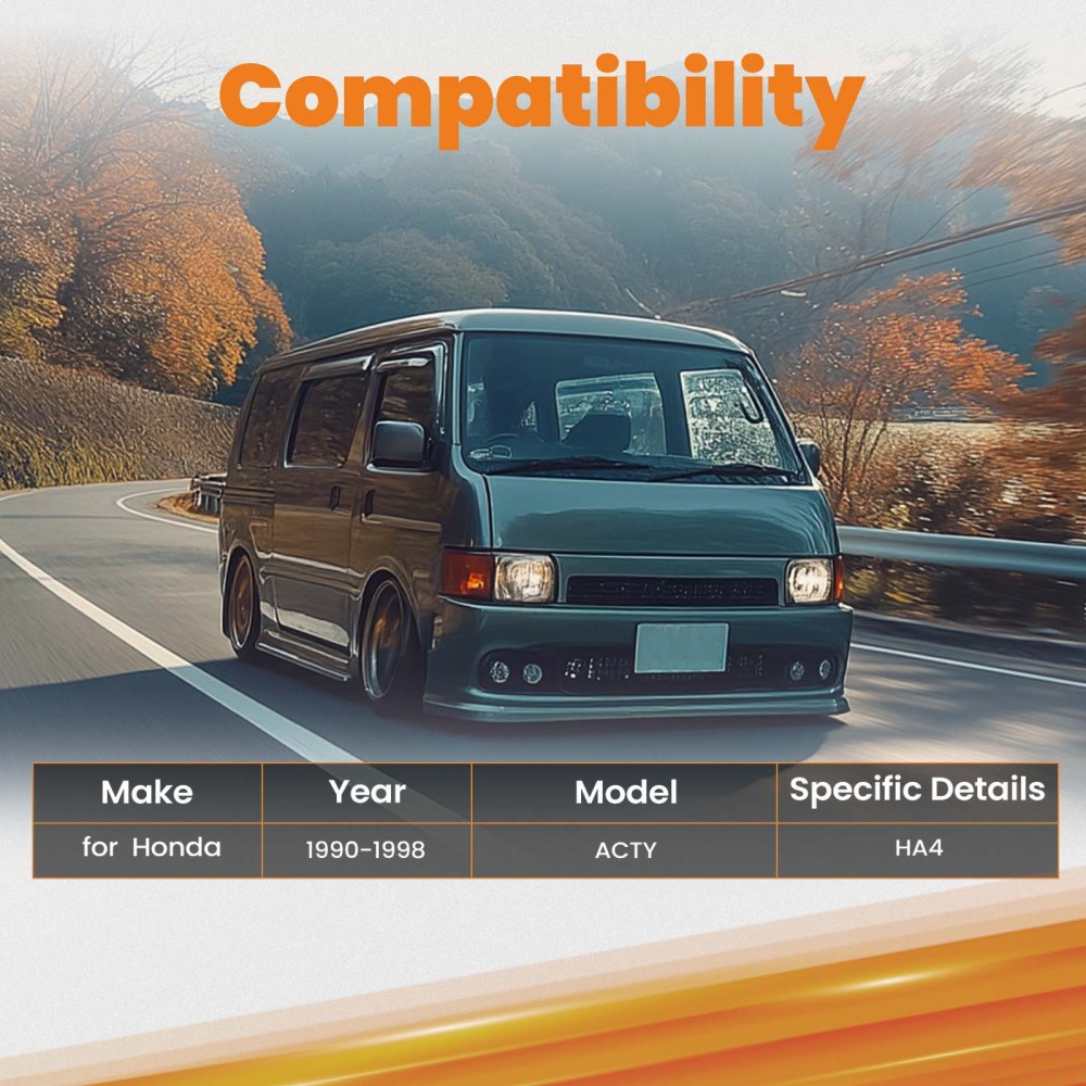 2 Lift Kit compatible for Honda ACTY HA4 1990-1998 Black Powder Coated Steel