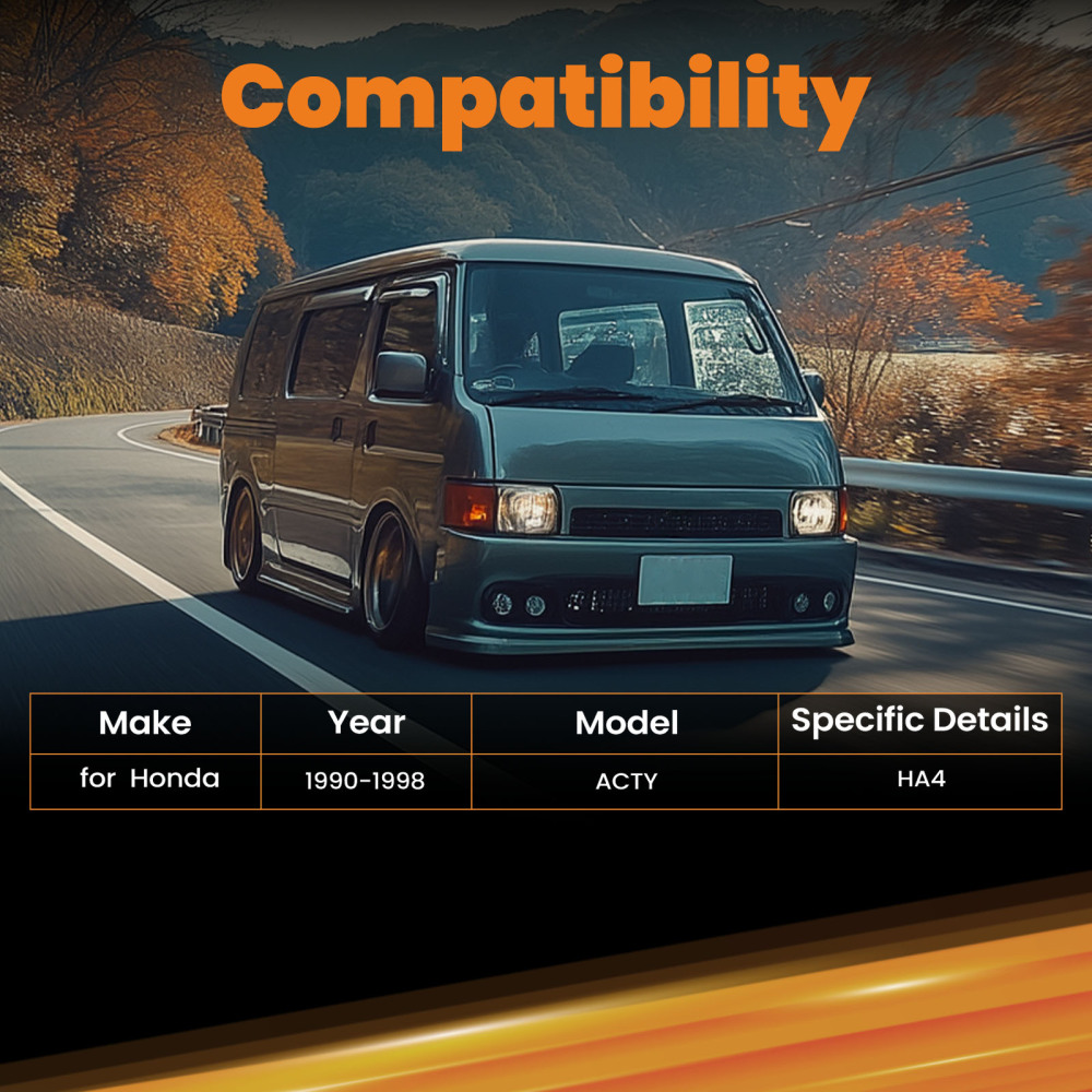 2 Lift Kit compatible for Honda ACTY HA4 1990-1998 Black Powder Coated Steel