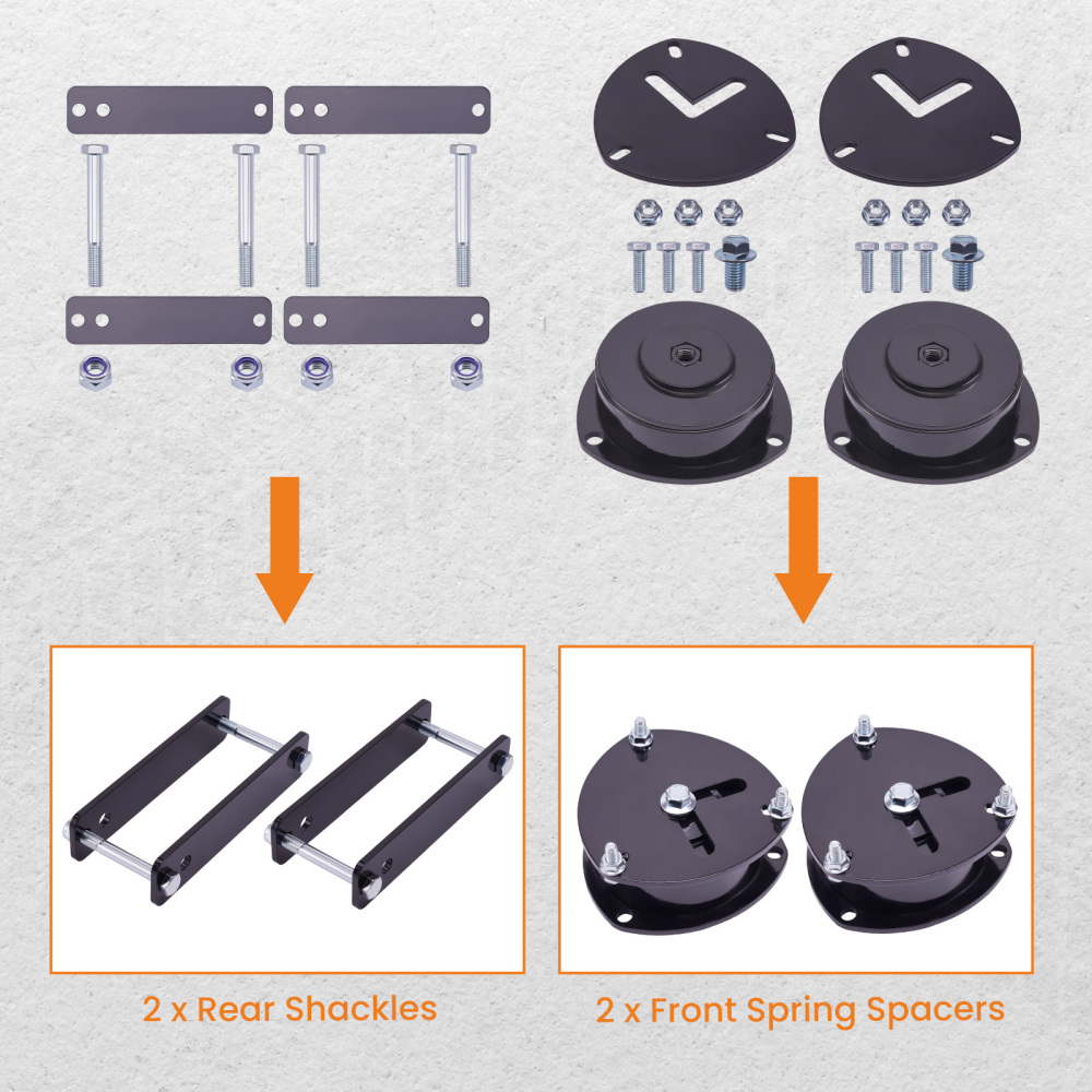 2 Lift Kit compatible for Honda ACTY HA4 1990-1998 Black Powder Coated Steel