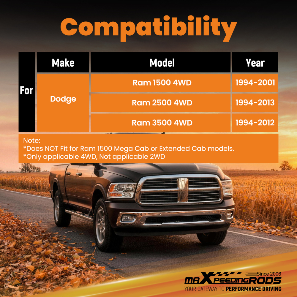 Compatible for Dodge Ram 1500 2500 3500 4WD | 3.5 Lift Front Leveling Kit | 4x4 AWD
