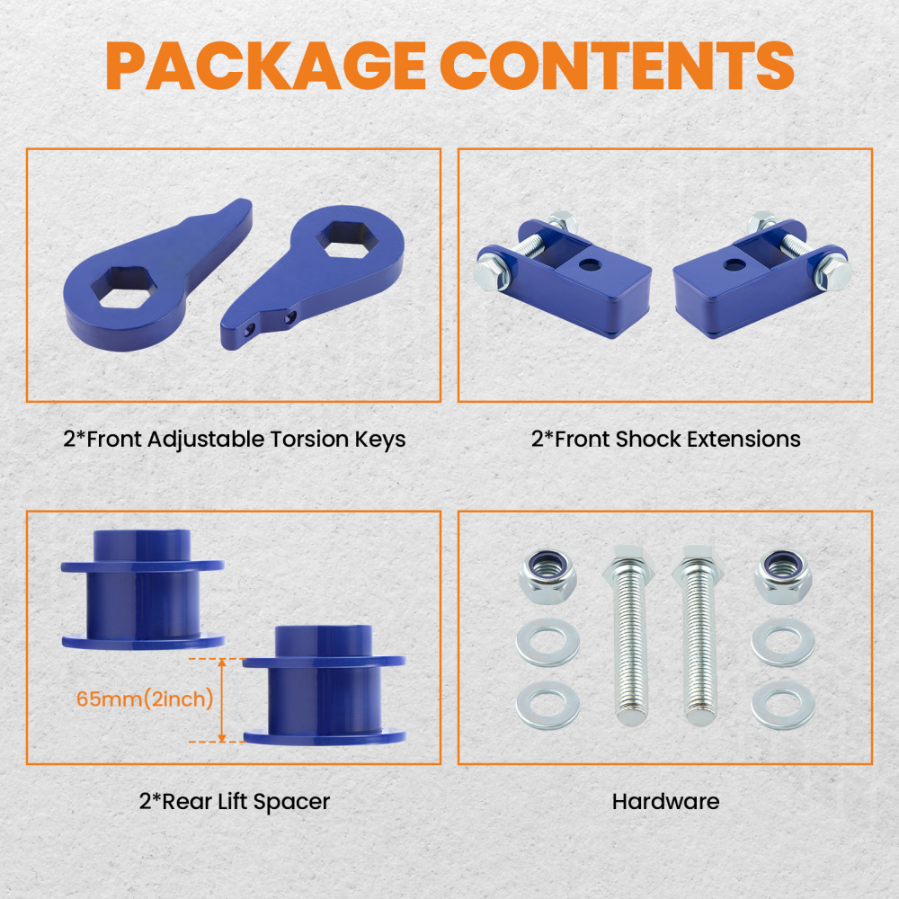 Adjustable 1-3 Front 2 Rear Lift Kit compatible for Chevy Tahoe Suburban 1500 2000-2006