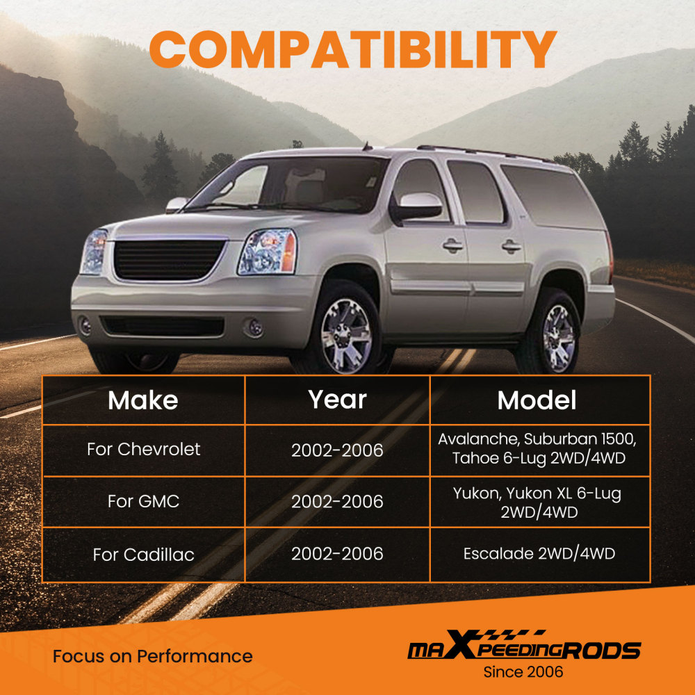 Kit elevación completa delantero 1-3 trasero 2 compatible para Chevy Tahoe 2000-2006 2WD