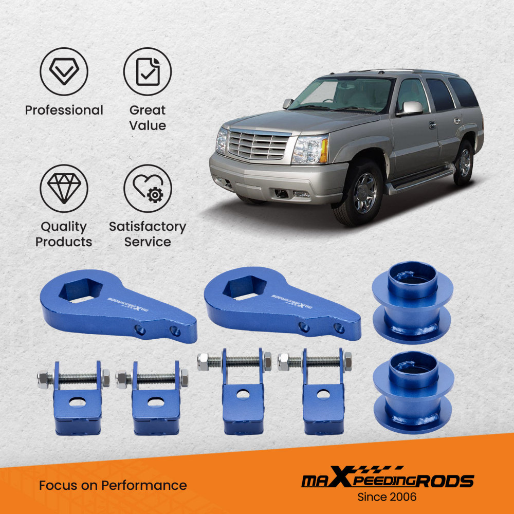 Kit elevación completa delantero 1-3 trasero 2 compatible para Chevy Tahoe 2000-2006 2WD