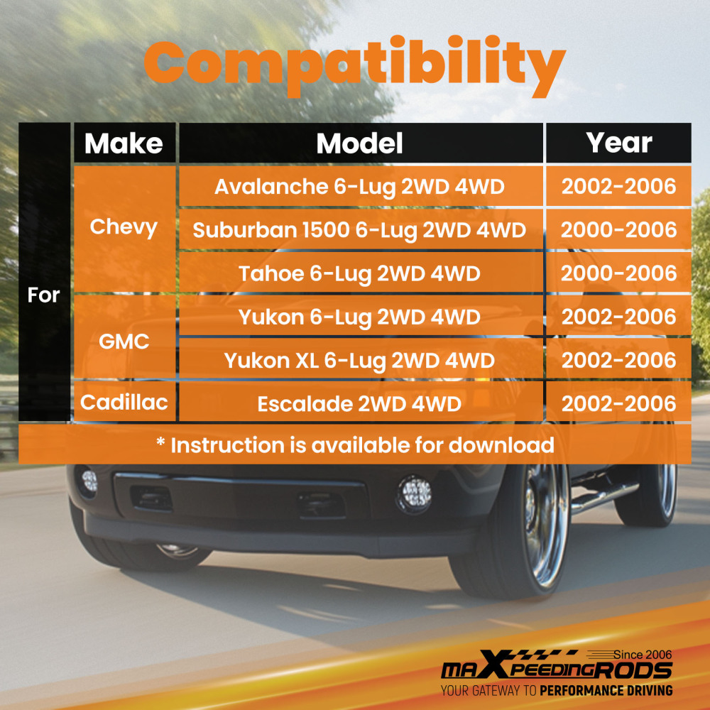 Kit elevación completa delantero 1-3 trasero 2 compatible para Chevy Tahoe 2000-2006 2WD