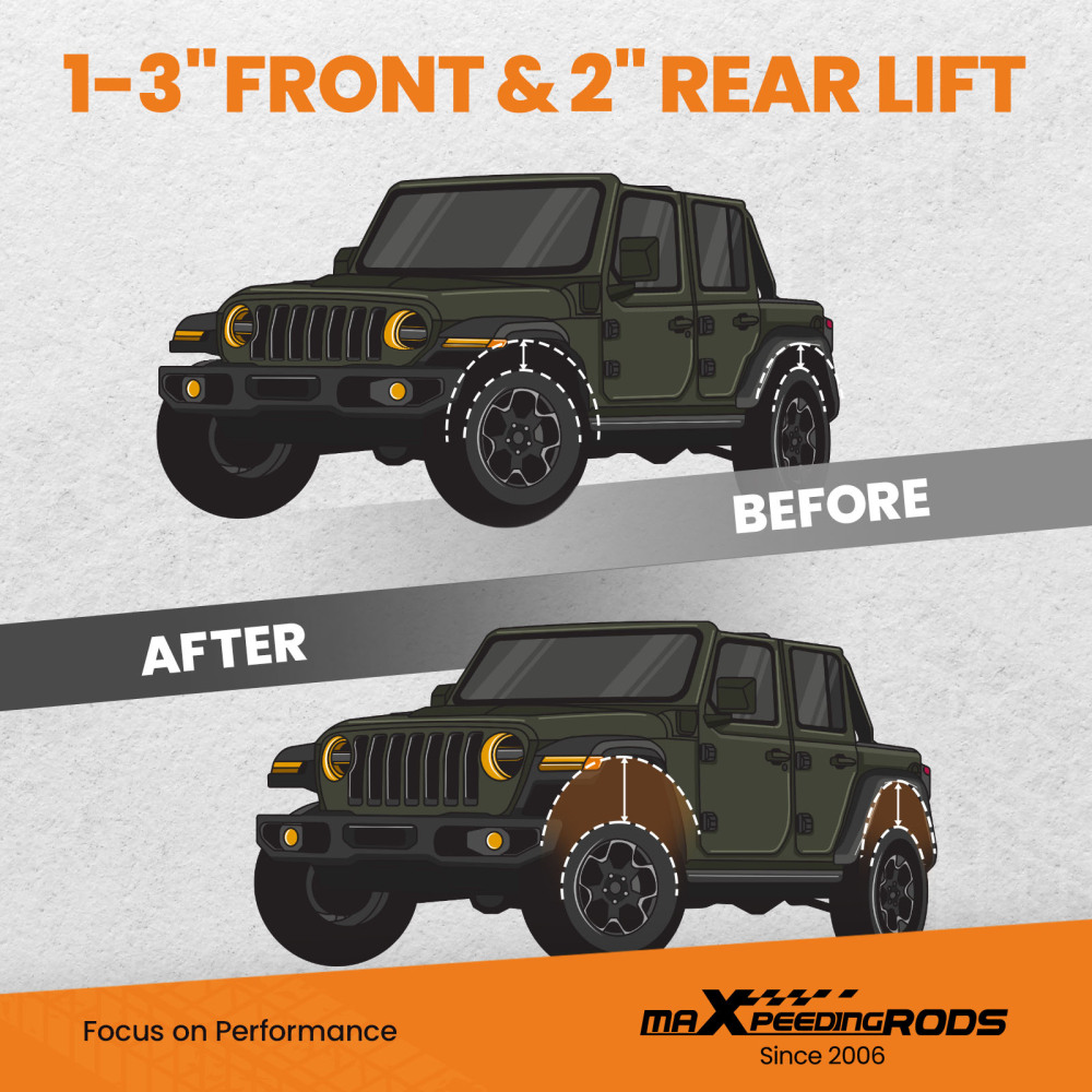 Front 1-3 Rear 2 Leveling Lift Kit compatible for GMC	Yukon XL 1500 SLE Sport 2002